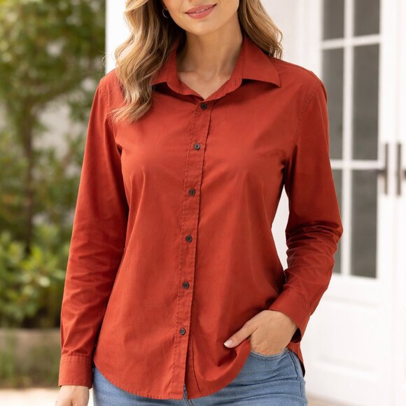 Zara Tops - Zara Women’s Orange Button Down Shirt, L